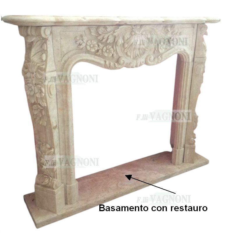 CORNICE DI CAMINO IN TRAVERTINO Cm. 135 mod.23 CORNICE DI CAMINO IN TRAVERTINO Cm. 135 mod.23